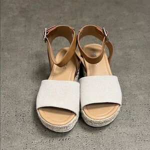 Soda Cream and Tan Espadrille Sandals
